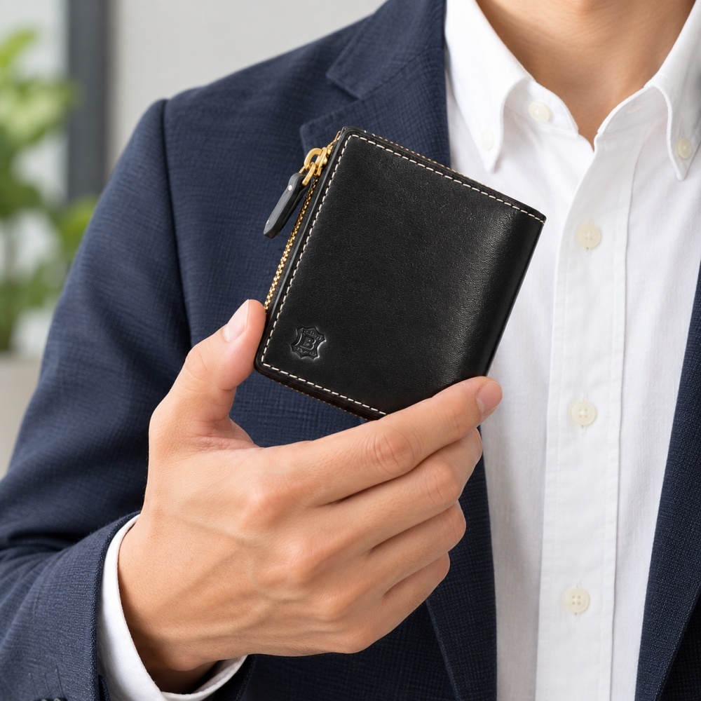 ラッピング済 ギフトセット ベリーズヨーク 二つ折り財布 メンズ レディース 本革 牛革 コンパクト財布 薄型 小銭入れ付き ブラック ブラウン グリーン レッド 誕生日 プレゼント ギフト BELLIES YORK 成人 卒業 入学
