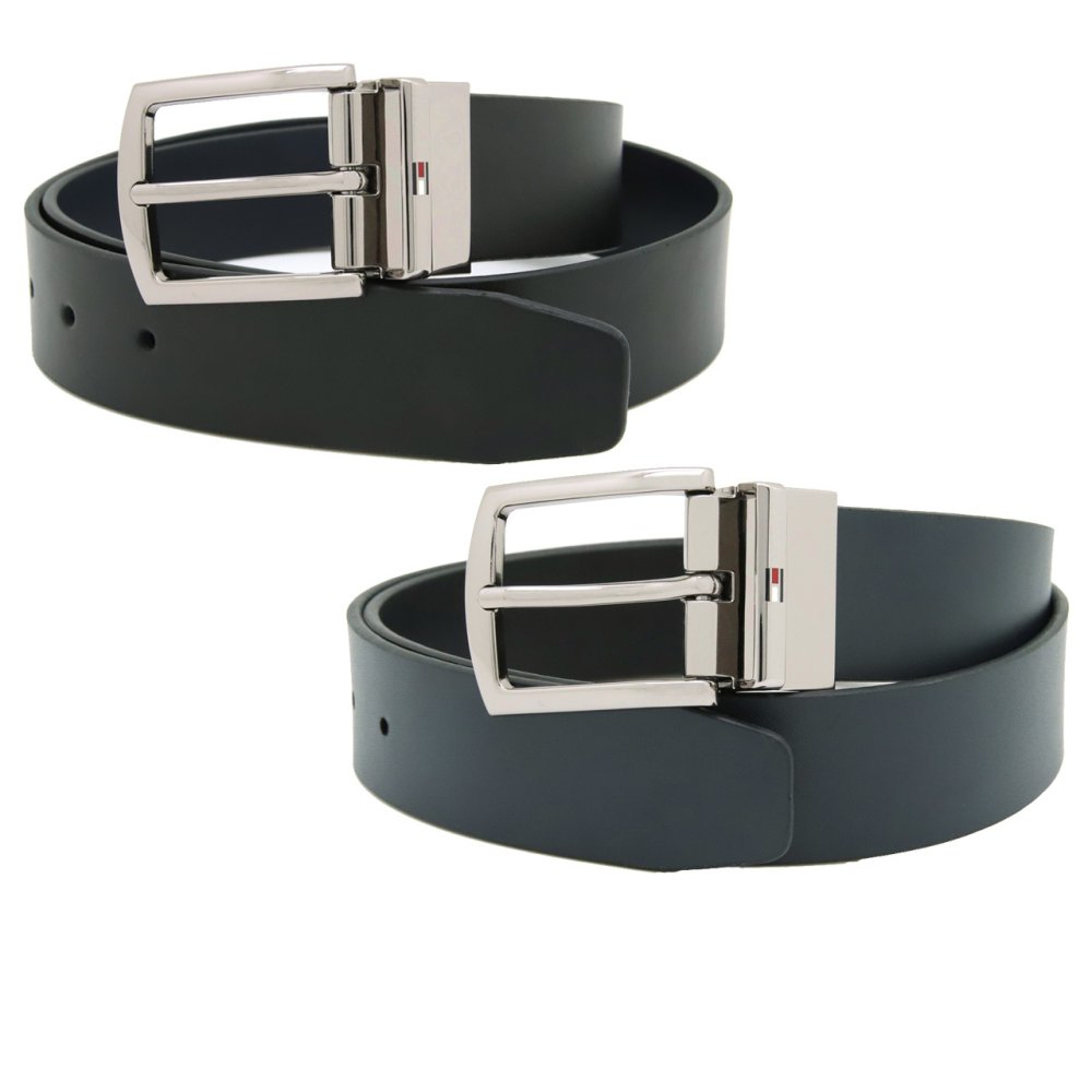 トミーヒルフィガー メンズベルト リバーシブル レザー 回転式バックル TOMMY HILFIGER ブランド ベルト メンズ ブラック ダークネイビー AM0AM13012 選べる2カラー 【ラッピング無料 誕生日 お祝い プレゼント ギフト 贈り物】 送料無料