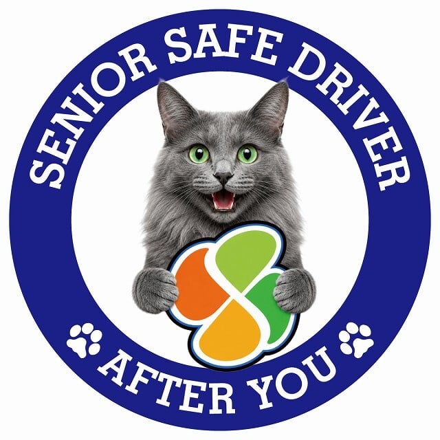 カーサイン 高齢者マーク SENIOR SAFE DRIVER ネベロング ステッカー シール 直径13cm 肉球 日本製 車