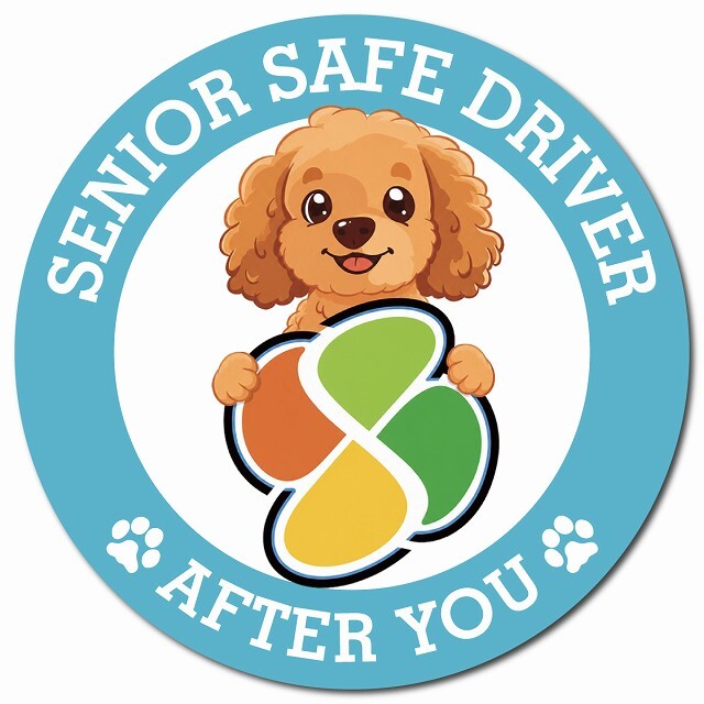 カーサイン 高齢者マーク SENIOR SAFE DRIVER ダップー マグネット 強力 直径13cm 肉球 日本製 車 ステッカー