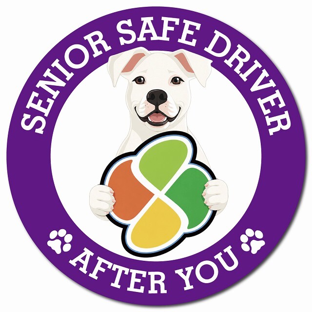 カーサイン 高齢者マーク SENIOR SAFE DRIVER ドゴアルヘンティーノ マグネット 強力 直径13cm 肉球 日本製 車 ステッカー