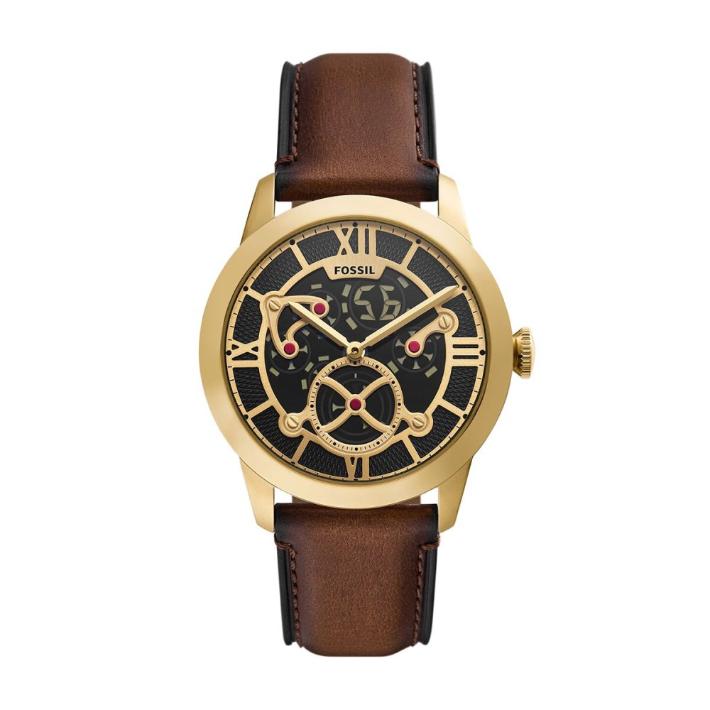 フォッシル FOSSIL 腕時計 メンズ TOWNSMAN アニメーション デジアナ ブラウン レザーウォッチ FS6190【2026 新作】