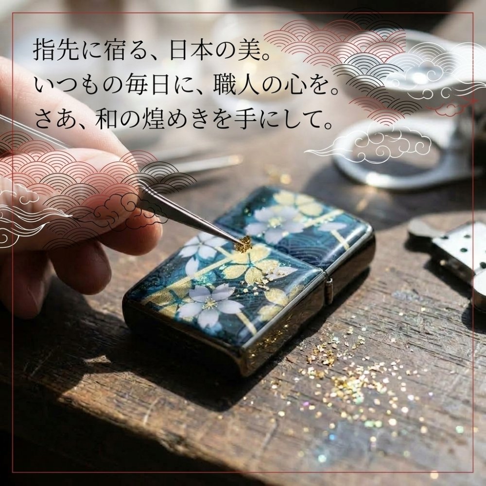 職人の手作り！和柄ペアzippo『帆』名入れ 送料無料 和風 桜 工芸 ハンドメイド ジッポ ライター 喫煙具 電子タバコ アイコス イルマ ギフト プレゼント