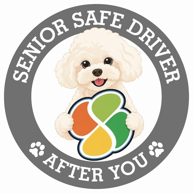 カーサイン 高齢者マーク SENIOR SAFE DRIVER マルプー ステッカー シール 直径13cm 肉球 日本製 車