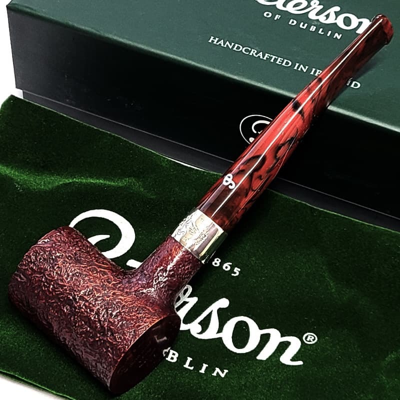 ピーターソン パイプ アイリッシュハープ 701 フィッシュテール シルバーマウント サンドブラスト Peterson スターリングシルバー 高級 タンカード パイプ本体 ブラウン おしゃれ アイルランド かっこいい 喫煙具 メンズ ギフト プレゼント
