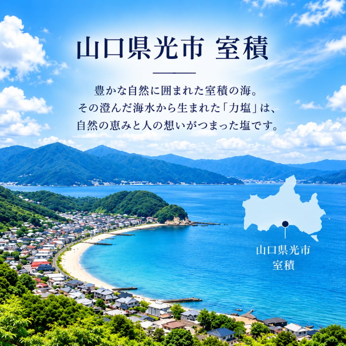 力塩 40g 100g 500g 20g 山口県 光市 室積 海水塩 国産 塩 しお 調味料 まろやか おにぎり 肉料理 魚料理 サラダ 天ぷら 料理用 ご当地 お取り寄せ