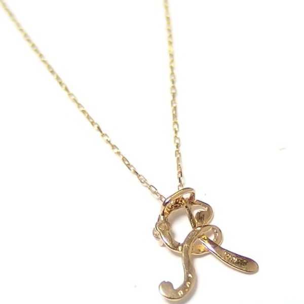 イニシャル ネックレス K18 ゴールド ダイヤモンド ネックレス 0.01ct 一粒 ダイヤ R 文字 ペンダント レディース アクセサリー 18金 華奢 シンプル 誕生日 プレゼント ギフト