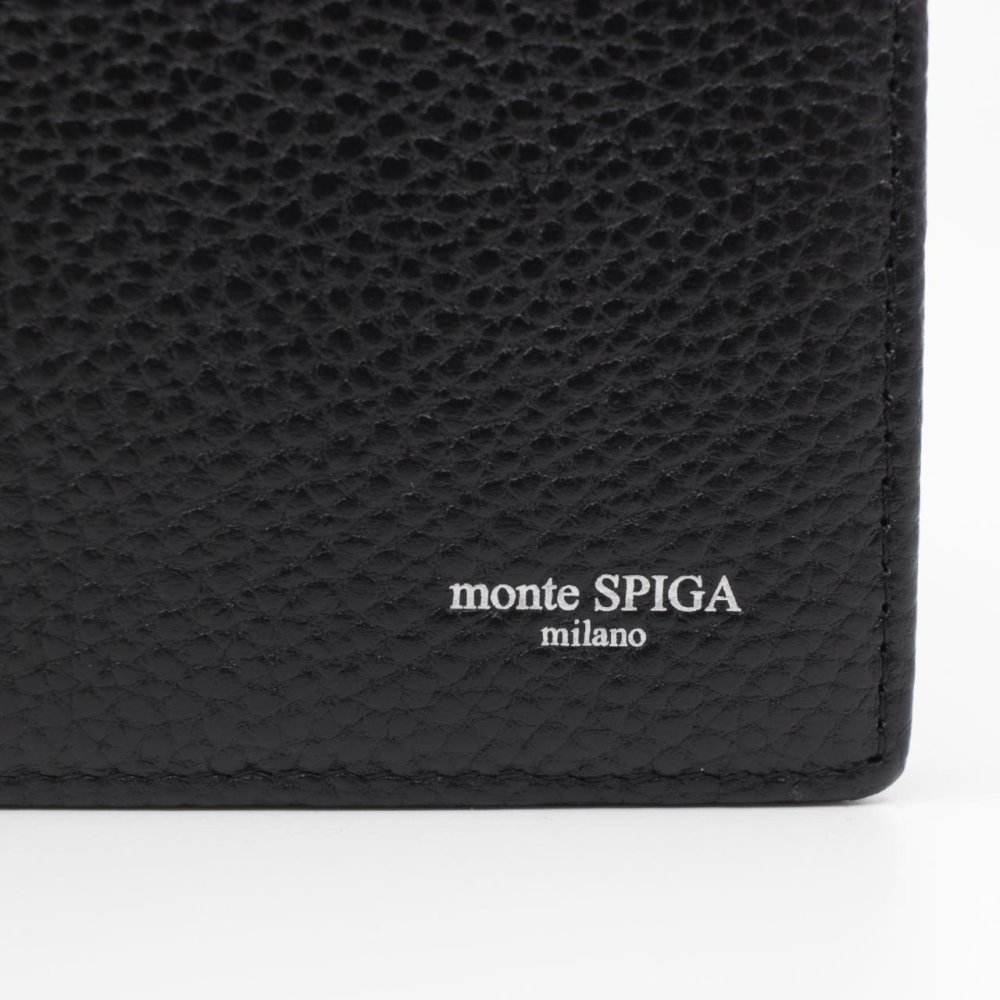 モンテスピガ　monte SPIGA　二つ折り財布　MOSMSP104BK　ブラック　黒　レザー　牛革　ウォレット