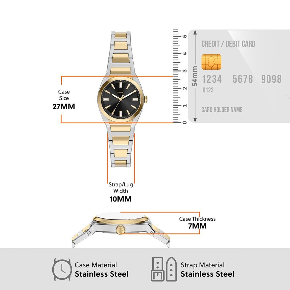 フォッシル FOSSIL 腕時計 レディース EVERETT アナログ ツートーン ステンレススチールウォッチ ES5495【2026 新作】