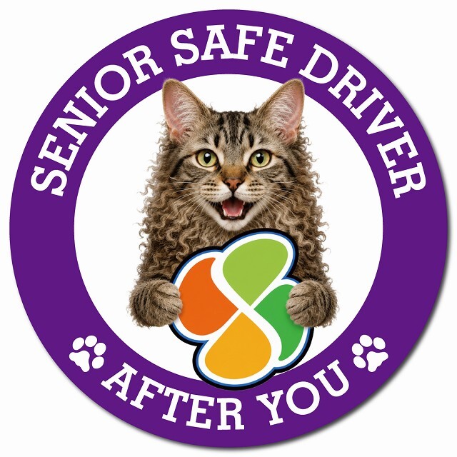 カーサイン 高齢者マーク SENIOR SAFE DRIVER ラパーマ マグネット 強力 直径13cm 肉球 日本製 車 ステッカー
