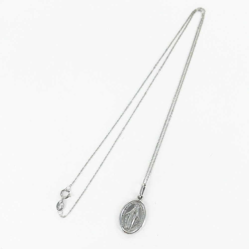 ショッパー付き ウノアエレ 18金 ホワイトゴールド メダイ ネックレス ペンダント K18WG K18 18K 日常使い マリア 幸運 お守り アイテム 金 イタリア製 おしゃれ シンプル 贈り物 女性 親友 彼女 母 妻 誕生日 プレゼント 婚約 結婚記念日 成人式 19歳 20歳 ギフト ランキング お祝い クリスマスプレゼント