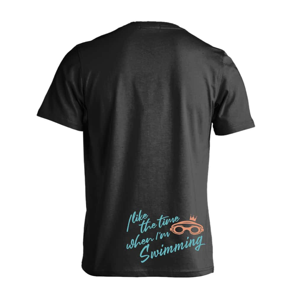 水泳 競泳 Tシャツ 半袖 メンズ ウェア レディース 練習着 ジュニア ドライ おもしろ tシャツ 速乾 名入れ スポーツ 女子 男子 チーム おしゃれ 文字入れ 「水泳をしている時間が好き」 アートワークスコウベ 【送料無料】