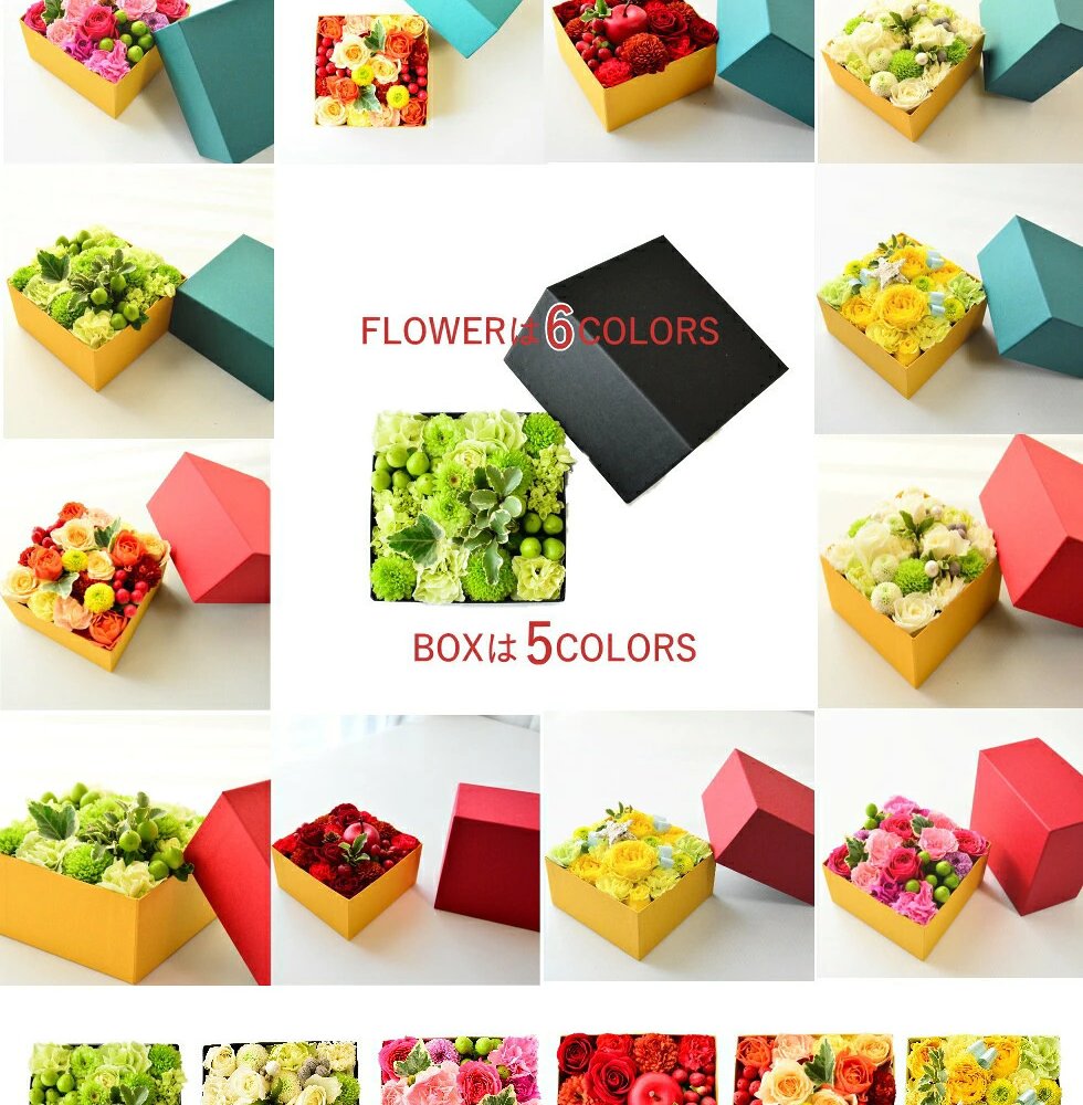 【ＡＲＮＯＸ】ＢＯＸフラワー　送料無料 即日発送 御祝いに生花のBOXフラワー 生花 敬老の日 フラワー ギフト 誕生日 結婚祝い お見舞 送別 新築祝い フラワーケーキ BOXフラワー BOXアレンジ ウエディング 御祝い 卒業 入学 出産 お供え 敬老の日 お中元 お歳暮