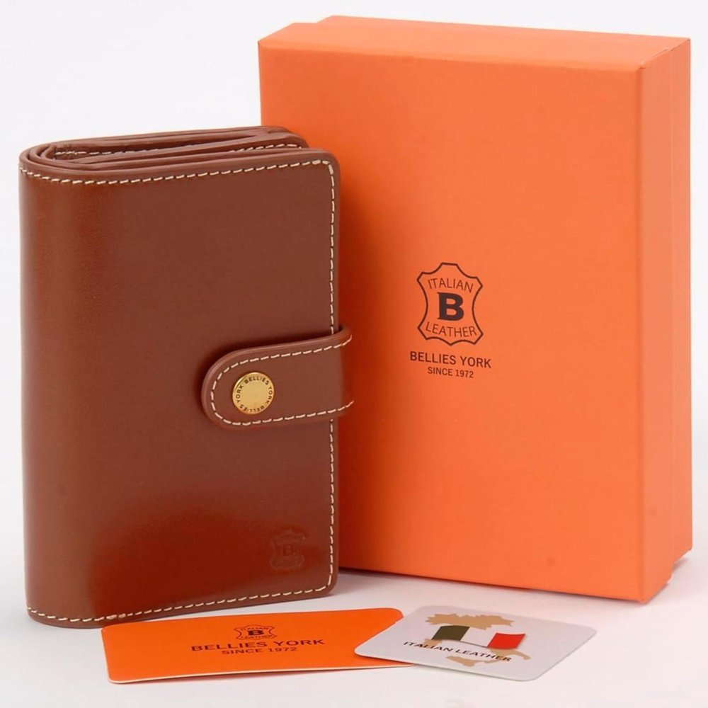 ベリーズヨーク　BELLIES YORK　二つ折り財布　BYTM1945BR　ブラウン　茶色　ベジタブルタンニン　イタリアンレザー　牛革　”エイジングを楽しむ革小物”