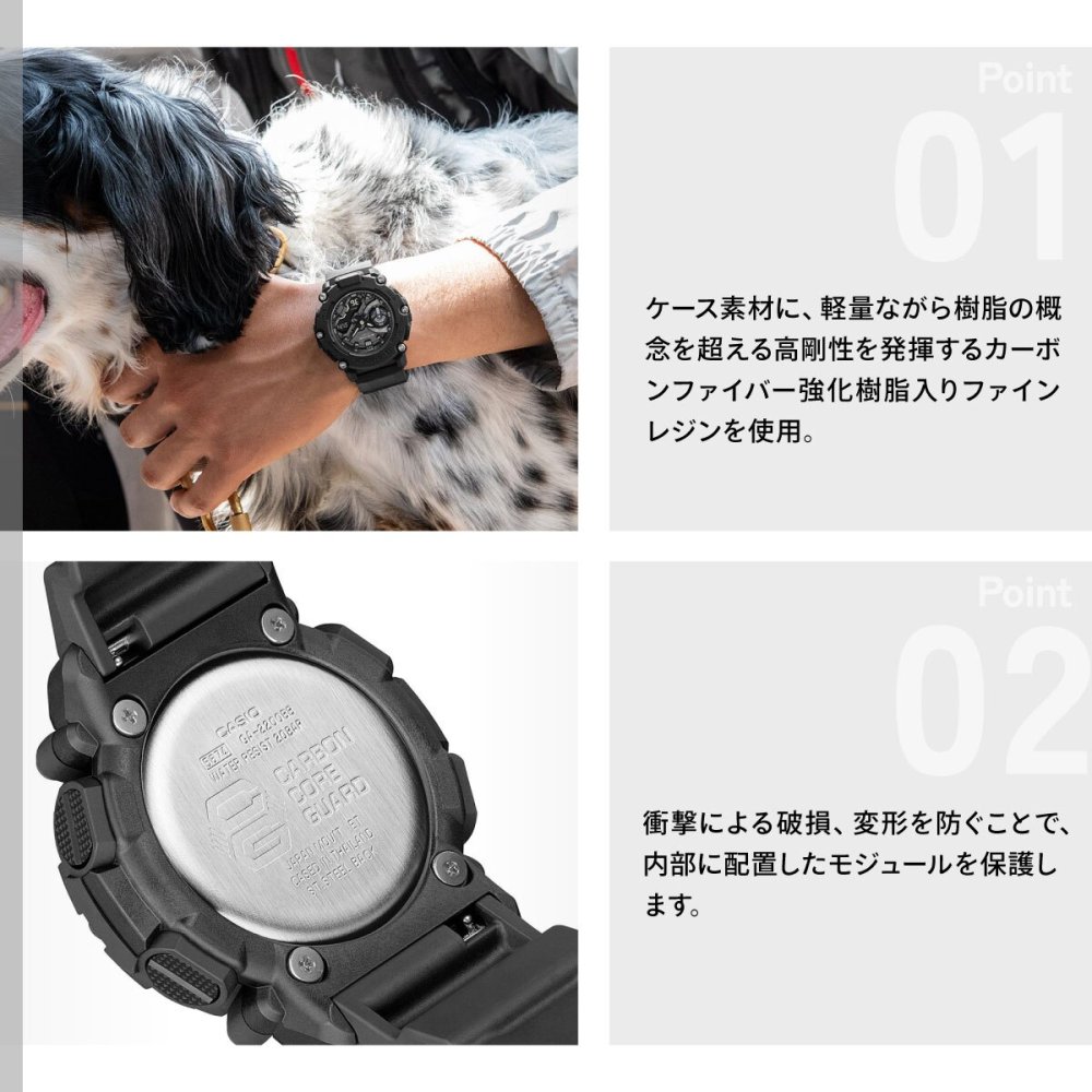 G-SHOCK Gショック GA-2200シリーズ GA-2200BB-1AJF メンズ 腕時計 電池式 アナデジ 樹脂バンド ブラック CASIO カシオ
