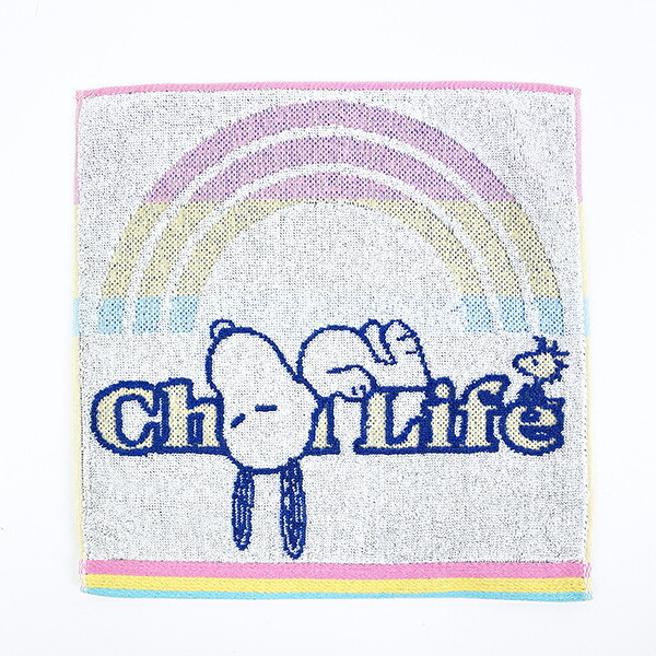 スヌーピー ミニタオル レインボー チルライフ ピンク ハンカチ SNOOPY
