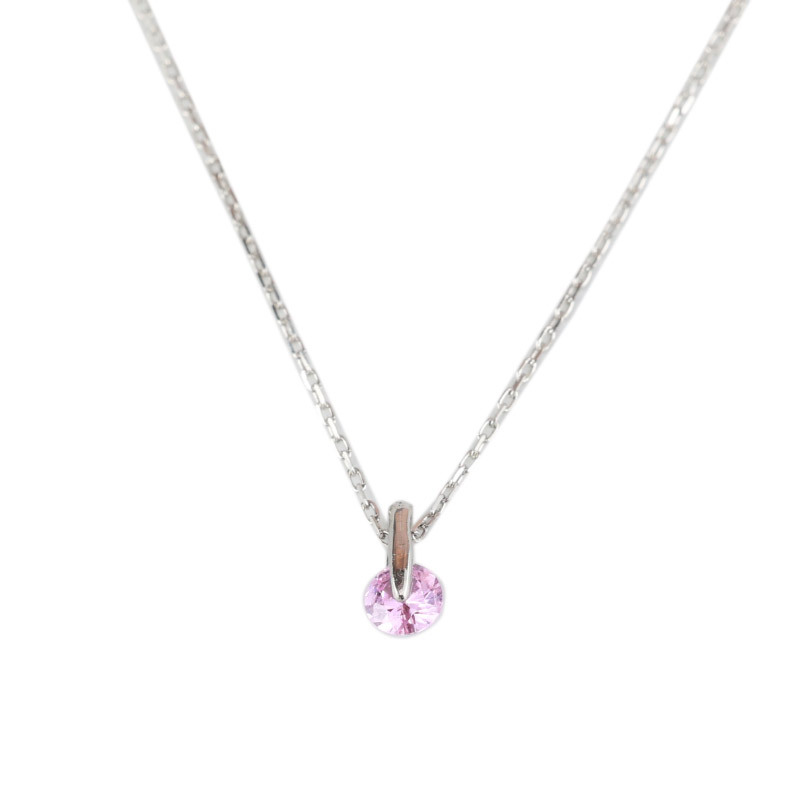  ピンクサファイア プチ ネックレス  プラチナ 18金 一粒 一石 シンプル ペンダント レディース プチネックレス 華奢 デザイン K18 Pt900 誕生石 サファイア ピンク 記念日 彼女 プレゼント ギフト
