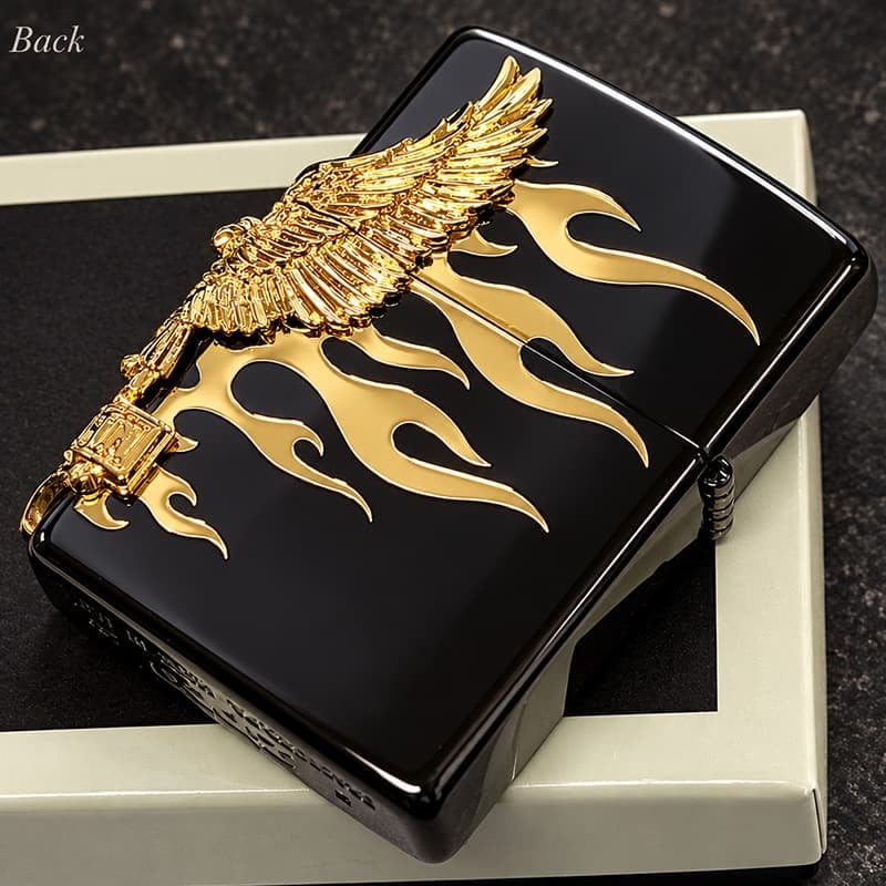 ZIPPO ハーレー ジッポライター ハーレーダビッドソン ブラック＆ゴールド かっこいい ファイヤー 3面ゴールドメタル イーグル 黒金 HARLEY-DAVIDSON 日本国内限定モデル ジッポー ギフト