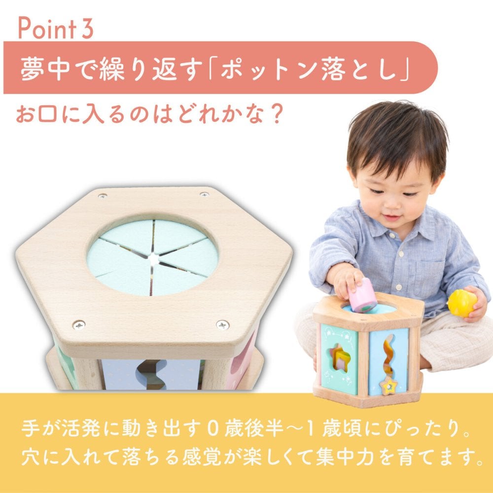 【名入れ】木の積み木 はじめてのつみき もぐもぐボックス 知育玩具 知育 積み木 つみき 子ども 木製 ウッディプッディ おもちゃ パズル 型はめ かたはめ ポットン落とし 天然木 木のおもちゃ 星座 0歳 1歳 10か月 プレゼント