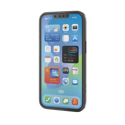 エレコム PM-A25SHVCKBK iPhone 16e ハイブリッドケース マットブラック(ラバーコート) メタルステッカー付