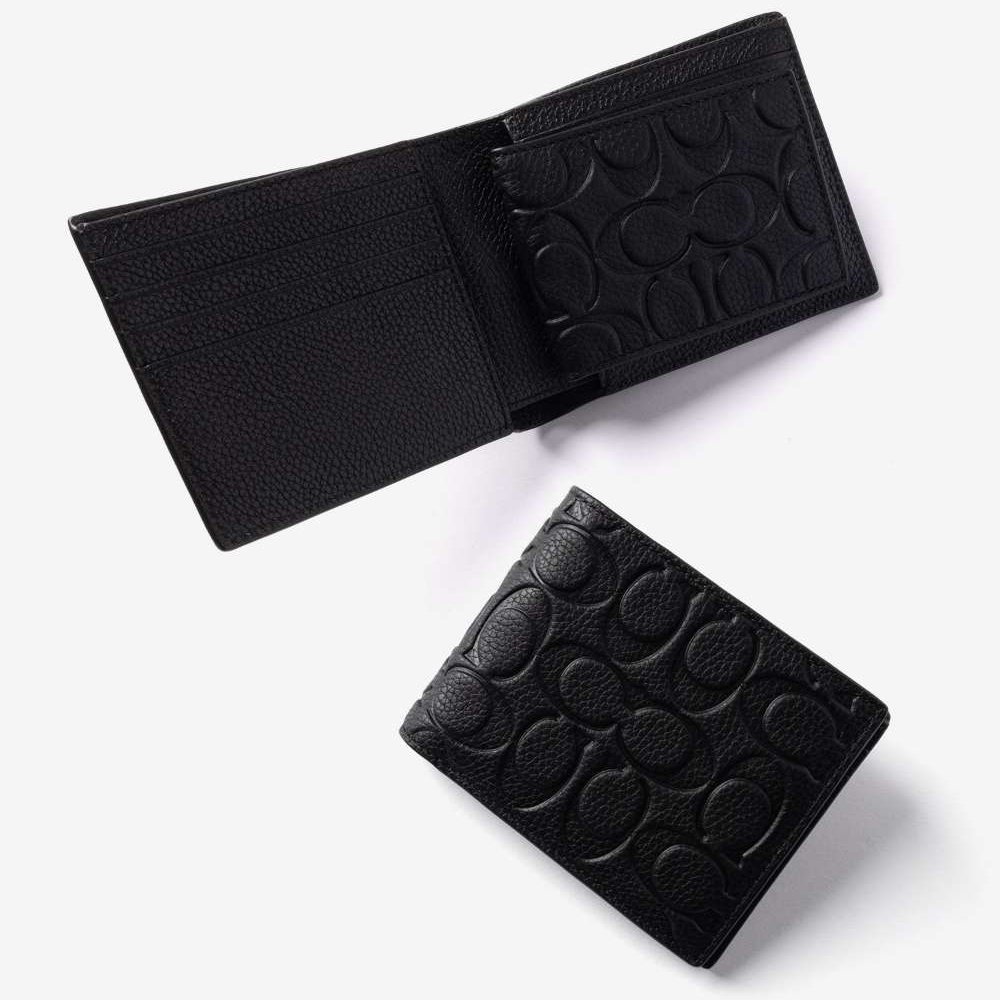 コーチ COACH 3-IN-1 WALLET C1231 シグネチャー 二つ折り財布 メンズ 財布
