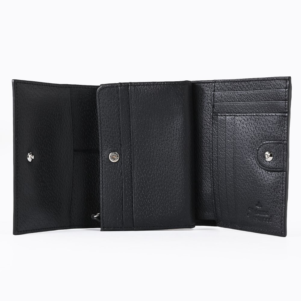 ヴィヴィアンウエストウッド Vivienne Westwood 三つ折り財布 コンパクト 小銭入れ付き ウォレット レディース ブラック 5107005FW L00F7 N401 折財布 送別会 誕生日 お中元 結婚祝い 結婚式 彼氏 息子 夫 男性 彼女 妻 女性 財布 高級 父の日 母の日【スペシャルラッピング660円(別売り)】 即日発送ファッション小物 ホワイトデー