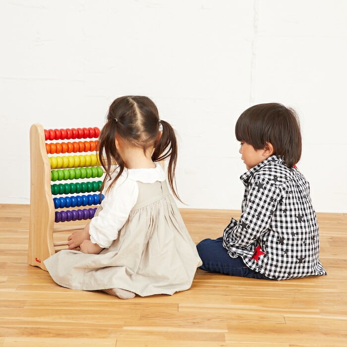 知育玩具 木製そろばん レインボーアバカス 10段のカラフルおもちゃ 3歳 木製 男の子 女の子