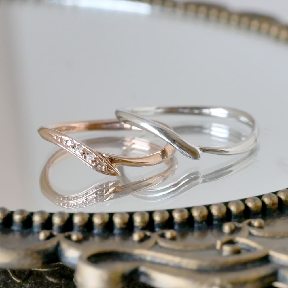 セミオーダー Lovers&Ring ペアリング 刻印無料 10金 18金 プラチナ ダイヤモンド 付き K10 K18 指輪 ペア リング お揃い レディース メンズ LSR0653DPK-WG ギフト 誕生日プレゼント カップル 2個セット 彼女 女性 彼氏 男性 妻 夫 プレゼント 記念日  結婚指輪 マリッジリング 人気  バースデー 秋アクセ　秋ジュエリー ご褒美ジュエリー 彼女 ギフト