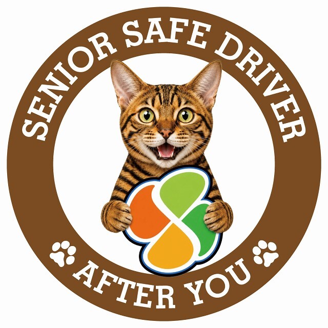 カーサイン 高齢者マーク SENIOR SAFE DRIVER トイガー ステッカー シール 直径13cm 肉球 日本製 車