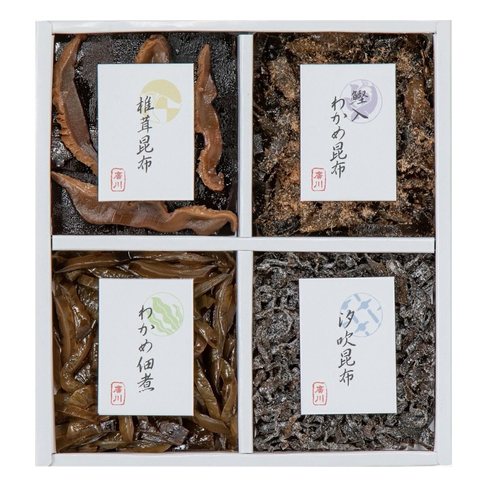 廣川昆布 御昆布 佃煮 詰め合わせ ギフトセット 4種入 つくだに 惣菜 ご飯のお供 佃煮詰め合わせ【北海道・沖縄県・離島 配送不可】
