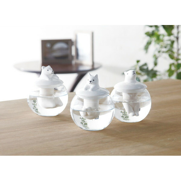【直送】ドーム型加湿器 アニマル [26-0254-119] ネコ 卓上加湿器 陶器製 自然気化式 エコ加湿器 ぷかぷか 癒やし インテリア 贈り物 ギフト