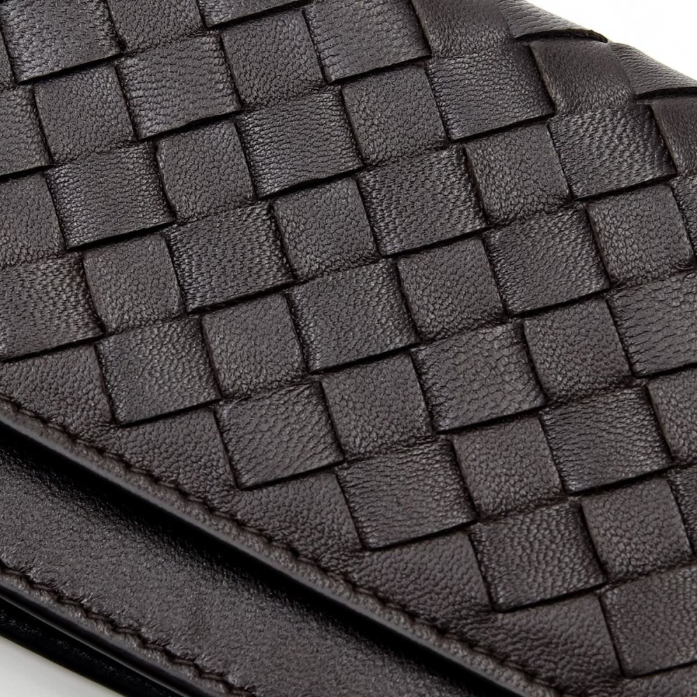 ボッテガヴェネタ 名刺入れ メンズ レディース イントレチャート カードケース BOTTEGA VENETA ダークブラウン フォンダン 本革 ラムレザー ビジネス 名刺ケース カードホルダー 133945 V3UN1 2145