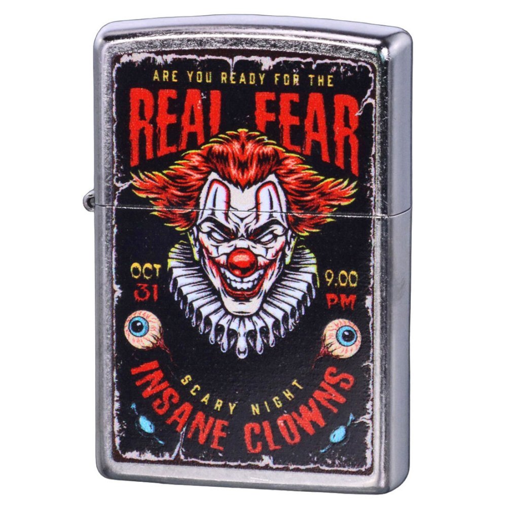 【名入れ】送料無料 zippo ジッポーライター USオリジナルZIPPO 2025 ピエロ柄 INSANE CLOWNS ストリートクローム プリント加工 個性的 ホラー 狂気 おしゃれ ギフト プレゼント[zZ207-125618]