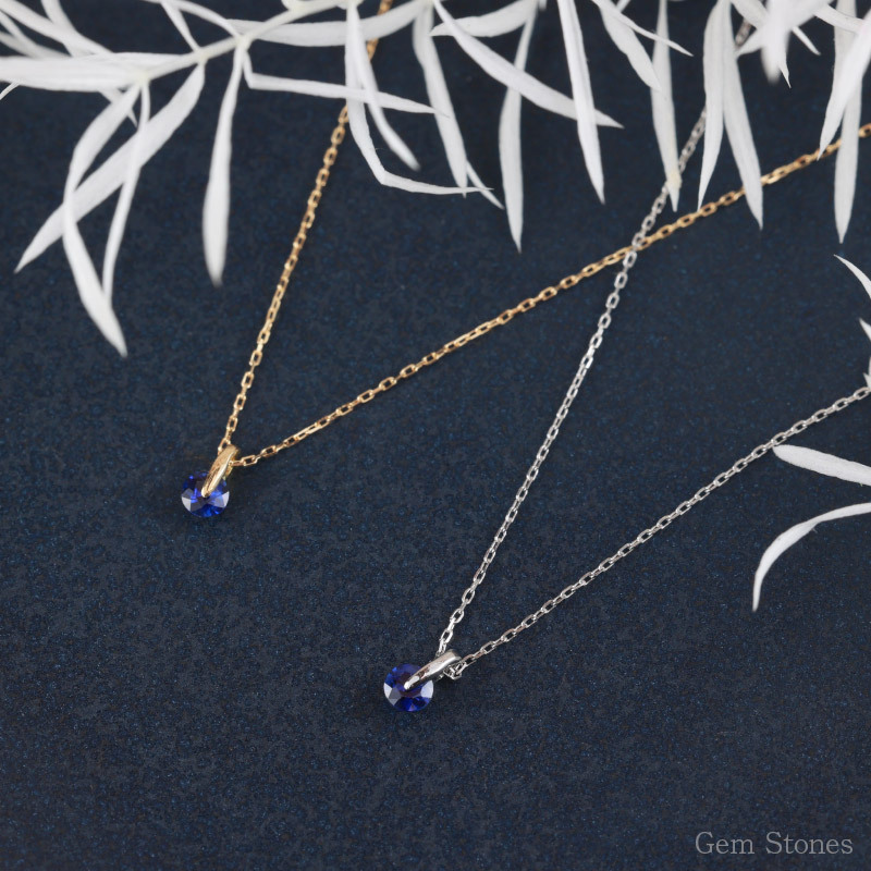 ブルー サファイア プチ ネックレス プラチナ 18金 一粒 一石 シンプル ペンダント レディース プチネックレス K18 Pt900 記念日 誕生石 9月 ブルーサファイア  プレゼント petit