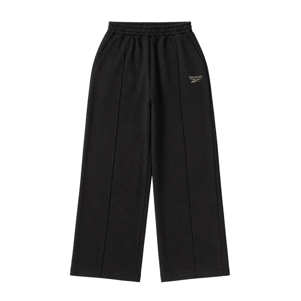 Reebok リーボック スウェットパンツ レディース ワイドパンツ ピンタック イージーパンツ 裏起毛 暖かい ロゴ 防寒 スタイルアップ 脚長 スポーツブランド ストリート ルームウェア M L LL 黒 RL-6501 2026FW Karlas