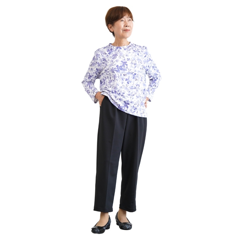 シニアファッション レディース 80代 70代 60代 90代 秋冬 あったか 高齢者ズボン 日本製 紙パンツ・おむつ対応 柔らかウエストゴムの超ストレッチ スラックスパンツ 股下55cm おばあちゃん 服 誕生日 プレゼント 婦人服 女性 ハイミセス ミセス 祖母 お年寄り 老人 高齢者（csf-fb2-tc0111）
