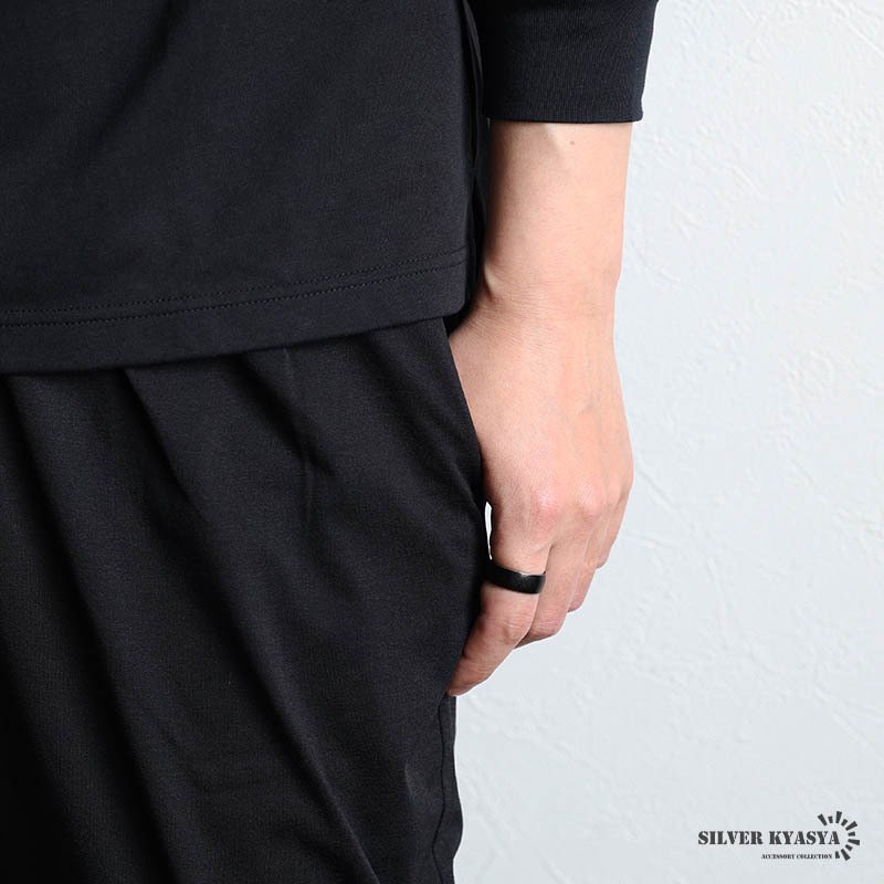ステンレス ブラックリング 燻し加工 アンティークリング メンズリング つや消し 指輪 マット 甲丸 プチプラ 高見え かっこいい 渋い 男性 金属アレルギー対応