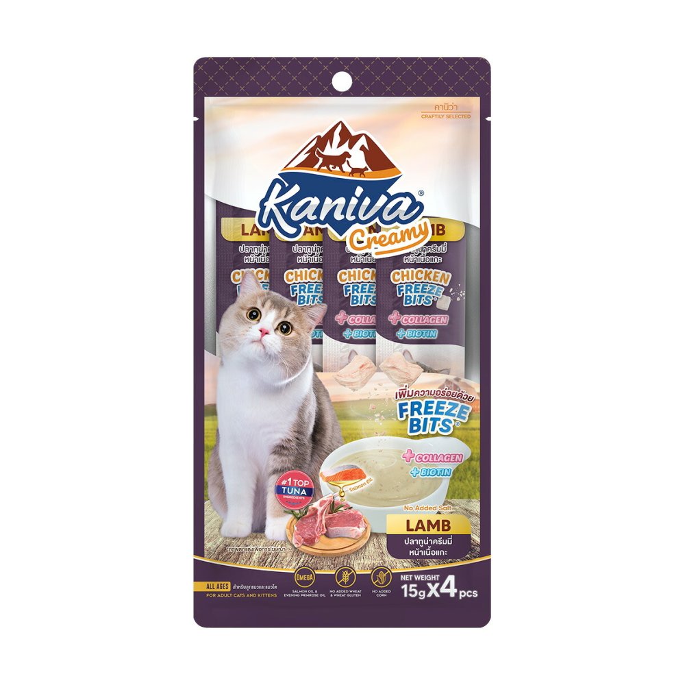 Kaniva カニワ クリーミー 猫用おやつ ラム 15g×4Pcs×16個