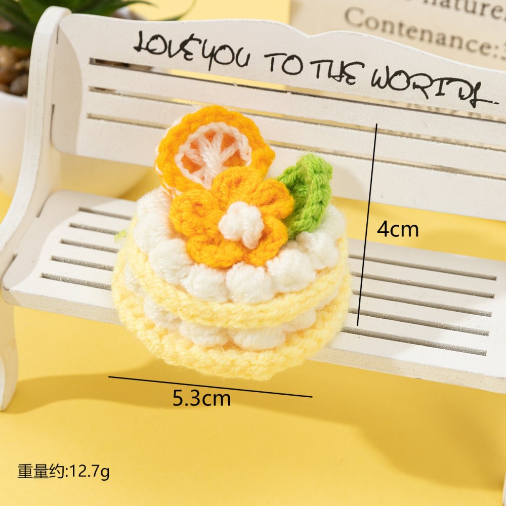 毛糸ケーキ キーホルダー 手編み風 5種類 ニット バッグチャーム かわいい スイーツ モチーフ 飾り 小物 アクセサリー 誕生日 プレゼント ギフト