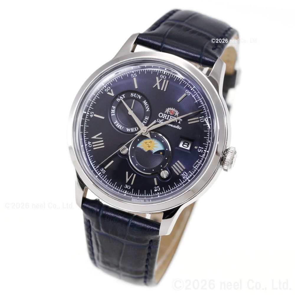 オリエント ORIENT クラシック Classic バンビーノ サンアンドムーン SUN ＆ MOON 自動巻 機械式 腕時計 メンズ RN-AK0806L Orient Bambino【2026 新作】