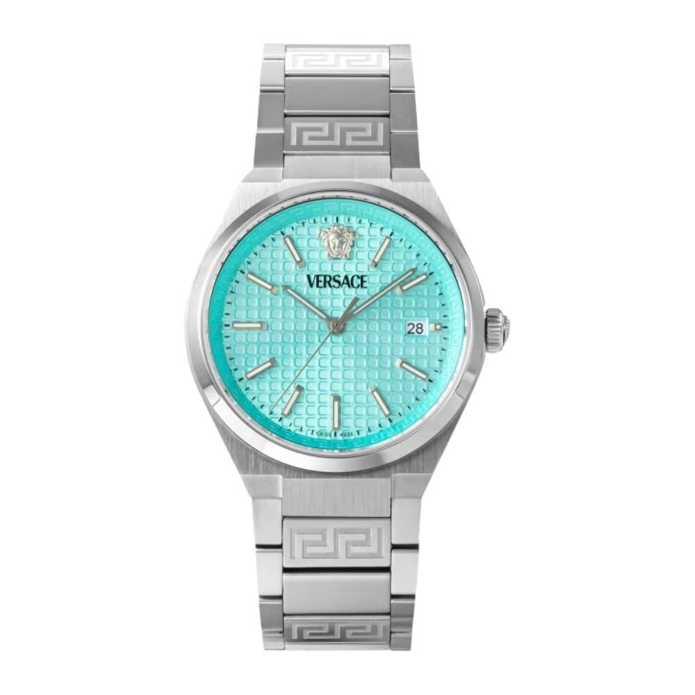 ヴェルサーチェ 腕時計 メンズ レディース ターコイズブルー アイスブルー シルバー 38mm VERSACE V-ORIAL ヴイ オーリア スイス製 ブランド腕時計 おしゃれ プレゼント ギフト 卒業 入学 お祝い