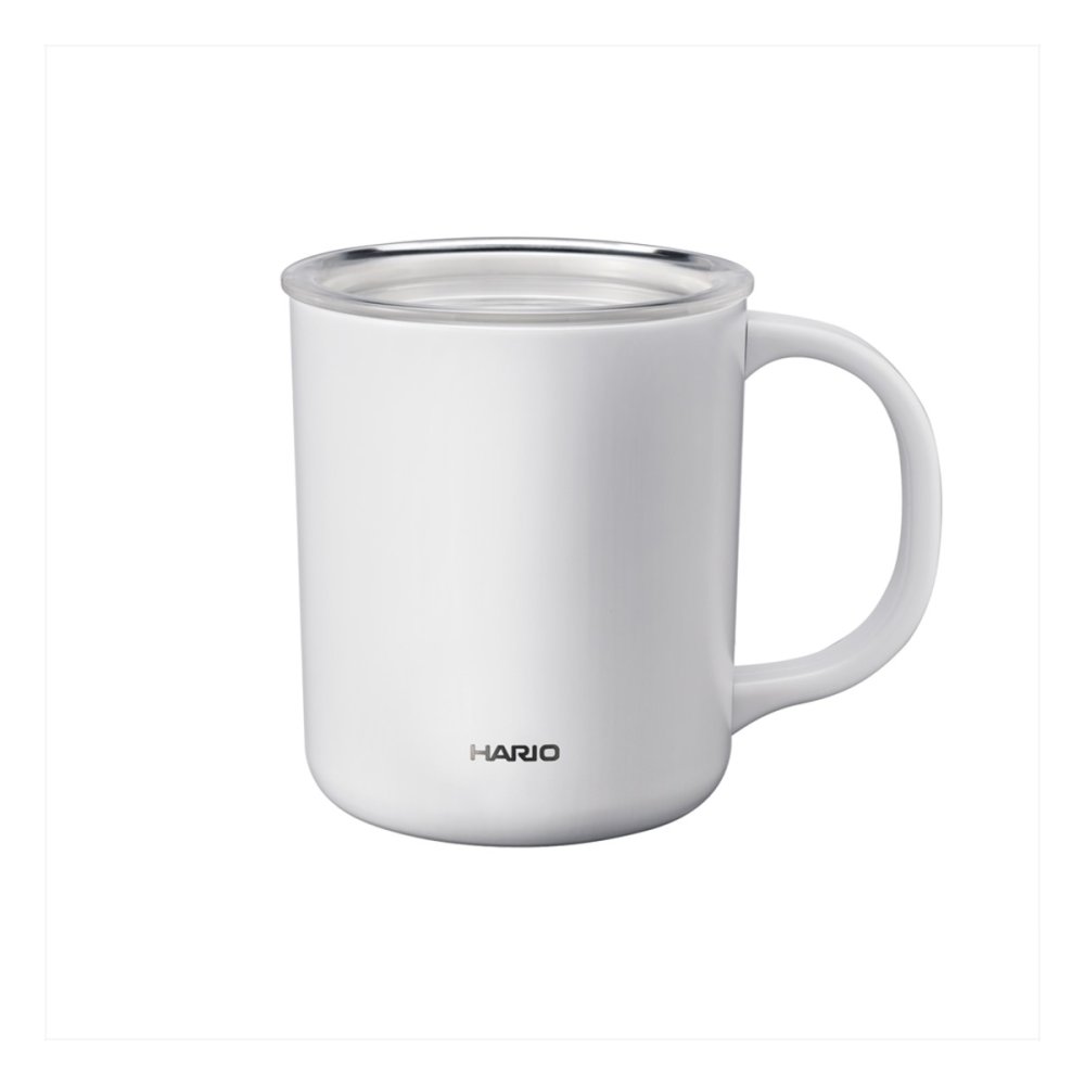 ハリオ セラミックコーティング 真空二重保温マグ 350mL ホワイト マグカップ ステンレスマグ 保温保冷 カップ【北海道・沖縄県・離島 配送不可】