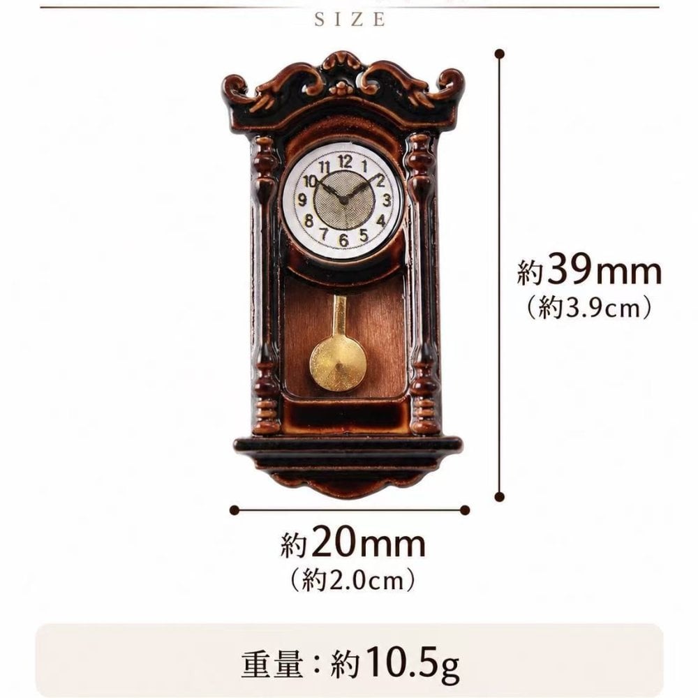 ミニチュア 時計 2点セット アンティーク調 振り子時計 置物 ミニチュア家具 ドールハウス レトロ インテリア オブジェ ディスプレイ 雑貨 コレクション