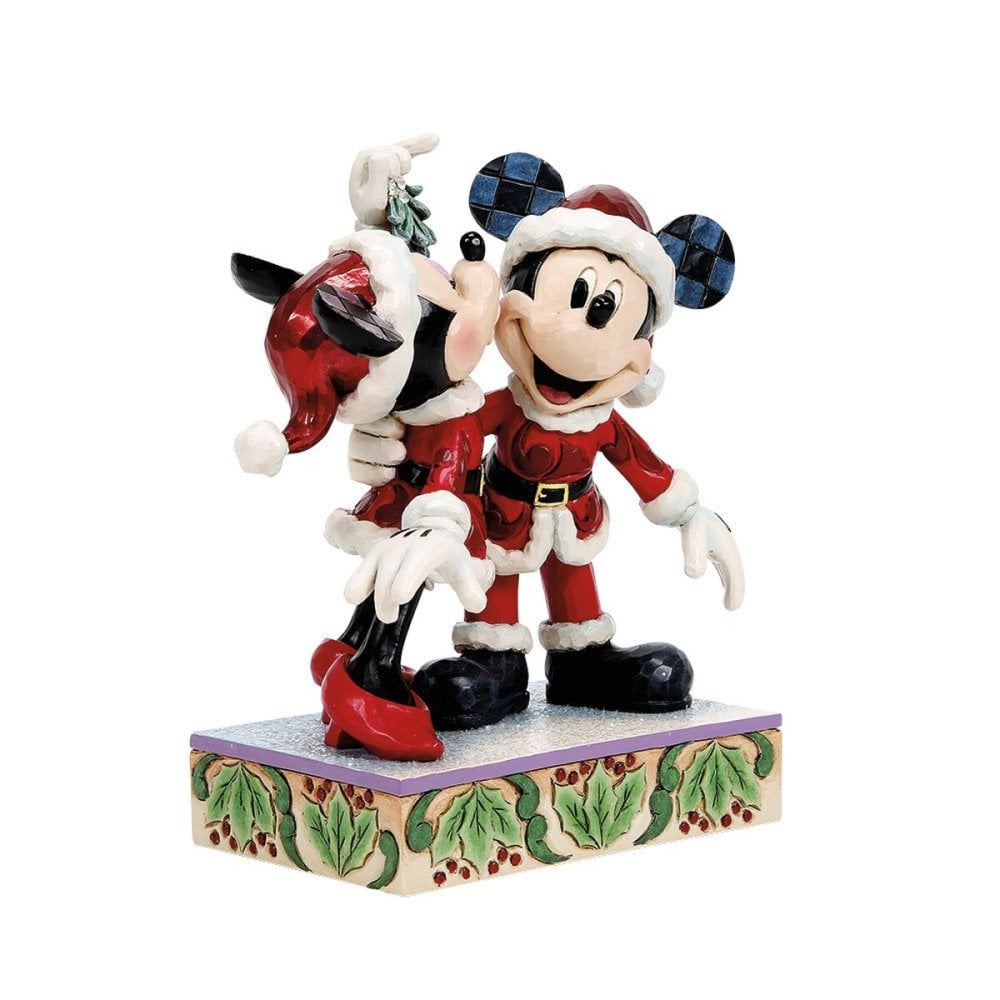 ミッキー&ミニー ヤドリギ 17.1cm クリスマス | ディズニー トラディションズ ジムショア グッズ フィギュア 人形 置物 彫刻 Jim Shore 正規輸入品