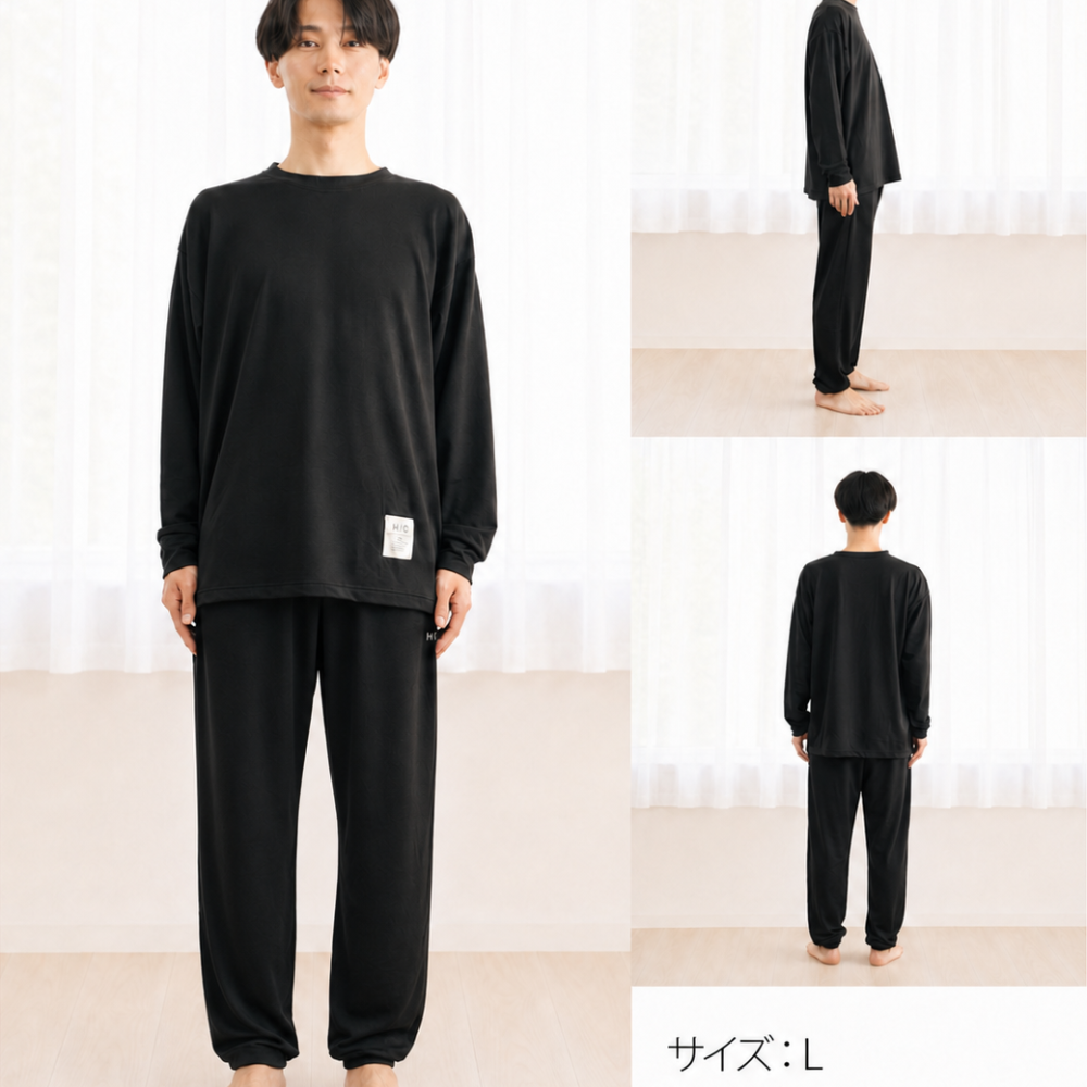 リカバリーウェア｜深く眠るための機能性パジャマ PRIME SLEEP 血行促進 冷え対策 上下セットアップ 送料無料 メンズ 男性用 ルームウェア 長袖 部屋着 おしゃれ 睡眠 眠り ギフト プレゼント ブラック グレー M L Hotel Calm ペアパジャマ 誕生日 プレゼント 父の日 敬老の日 誕生日 出産祝い 結婚祝い バレンタインデー 新生活