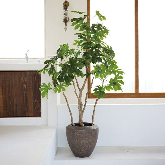 観葉植物 造花 ヤツデ BROWN 全高約190cm 大型 フェイクグリーン 高級 本物そっくり リアル おしゃれ 和風 和モダン インテリア 人工観葉植物 アーティフィシャルグリーン オフィス 店舗 ホテル 旅館 開店祝い 室内 リビング 玄関 庭木 八つ手