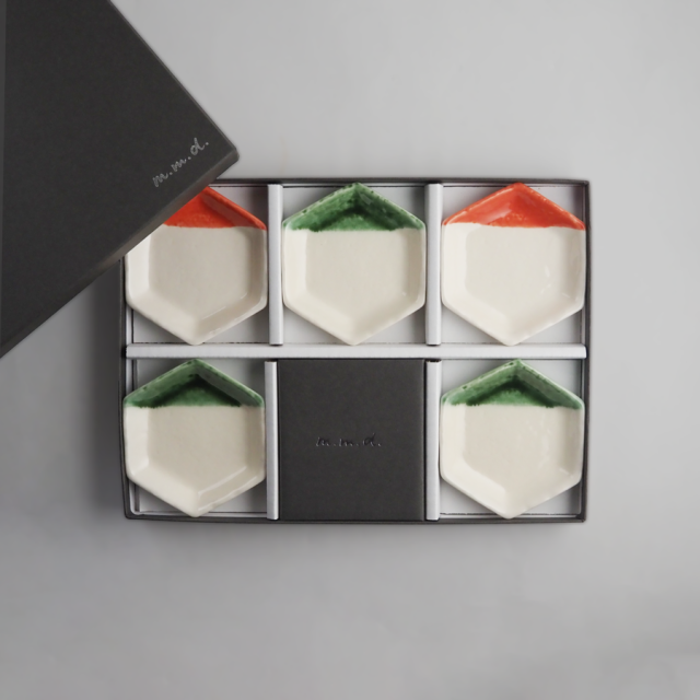 六角豆皿5枚セット / true colors line / ギフトボックス＆熨斗付き / 瀬戸焼 食器・プレート【送料無料（北海道・沖縄を除く）】