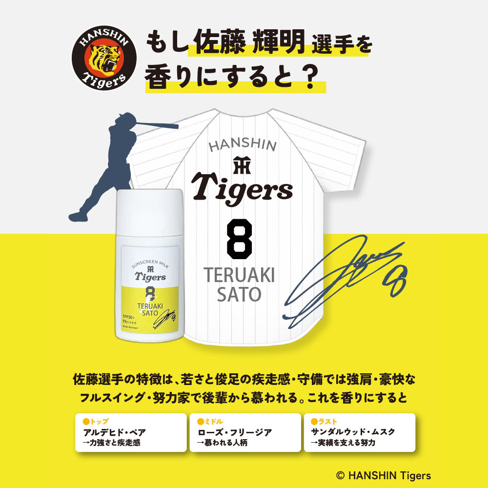 阪神タイガース サンスクリーンミルク ＃8 佐藤輝明 選手