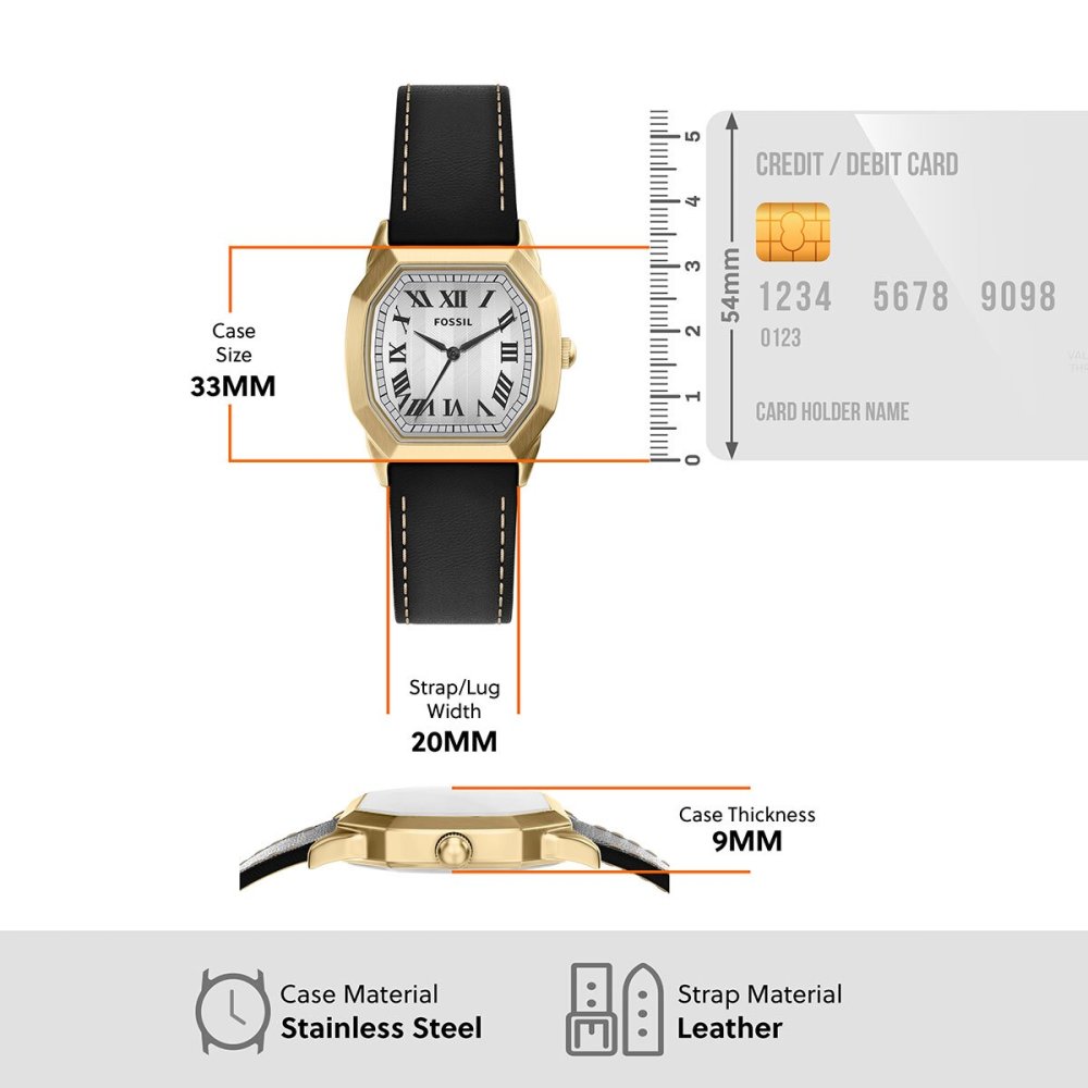 フォッシル FOSSIL 腕時計 メンズ HARLOW アナログ ブラックレザーウォッチ FS6215【2026 新作】