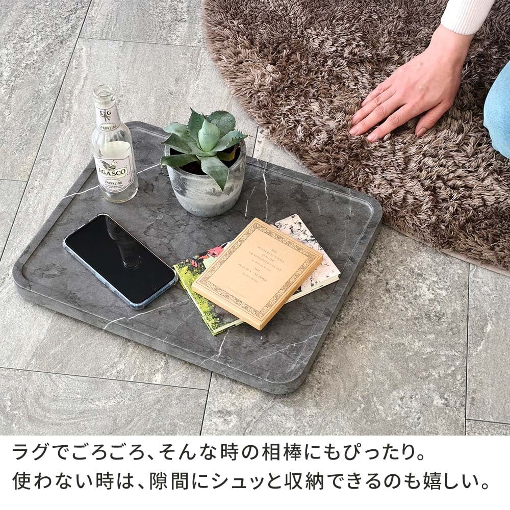 ガーデン エクステリア 天然素材調のマルチトレー（キャスター付） 丸型30cm/角型40cm TR-CS スタンド ベース プランター 植物 フラワー 家電 空気清浄機 台車 台 花台 キャリー 木目 大理石調 植木鉢 鉢置き おしゃれ インテリア 室内